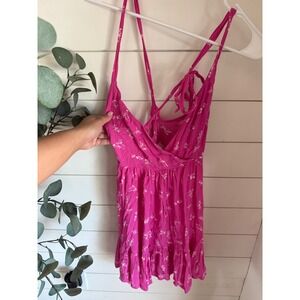 Skylar + Madison Pink Floral Print Tie Back Mini Dress‎ Size S